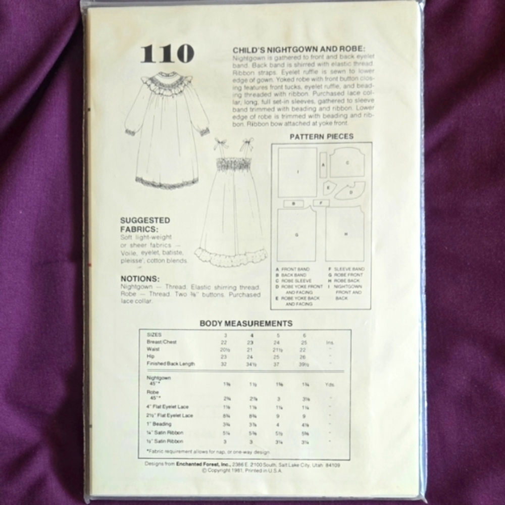 Child's Nightgown and Robe Pattern